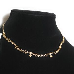 Coach Gold-tone Logo Necklace
